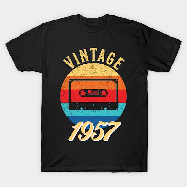 Vintage Year Since 1957 | Cassette | 65th Birthday Gift T-Shirt by jiromie